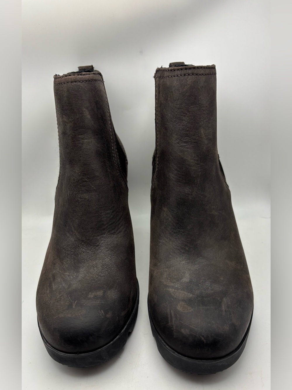 Sorel Joan Uptown Chelsea Wedge Booties Waterproof Brown Leather Women’s 9 NWT - Picture 2 of 9